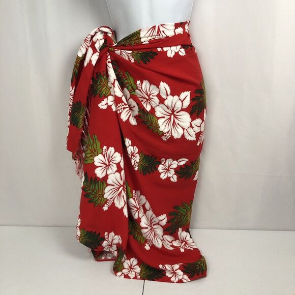 VTG Koko Knot Women's Sarong Hibiscus Tropical Scarf Shawl Beach Cover Wrap - Picture 10 of 16